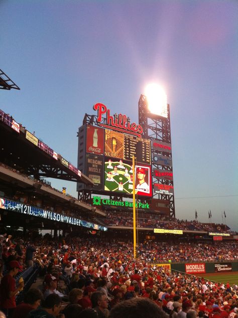 Citizens' Bank Park - September 2010 Baseball Aesthetic, Phone Decorations, Citizens Bank Park, Park Aesthetic, Park Sunset, Philly Sports, Dancing On My Own, Phillies Baseball, Philadelphia Phillies