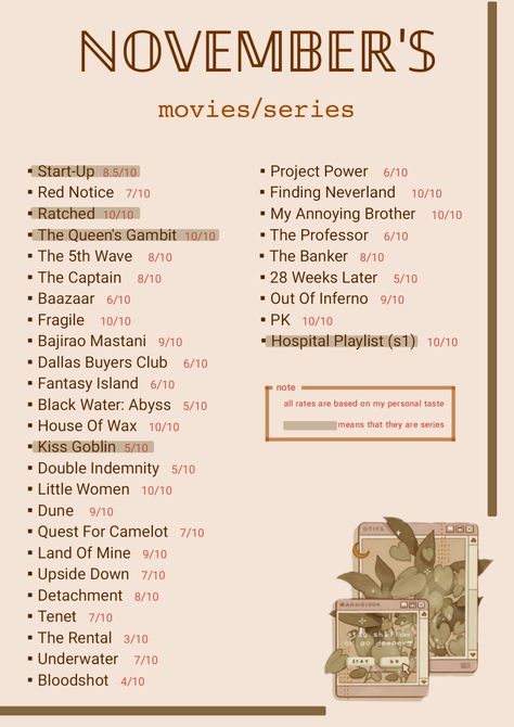 by this list you can find best movies to watch 🎥🍿 November Watch List, September Movies, Autumn Series List, September Movie List, November Movies List, November Movies, Fall Must Watch Movies, Movies For November, Movies To Watch In November