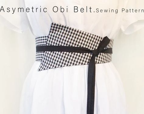 Sewing patterns for you by momosAtelier on Etsy Diy Obi Belt Pattern, Pola Obi Belt, Obi Belt Pattern, Obi Belt Batik, Obi Pattern, Pola Korset, Belt Sewing Pattern, Easy English, Traditional Japanese Kimono