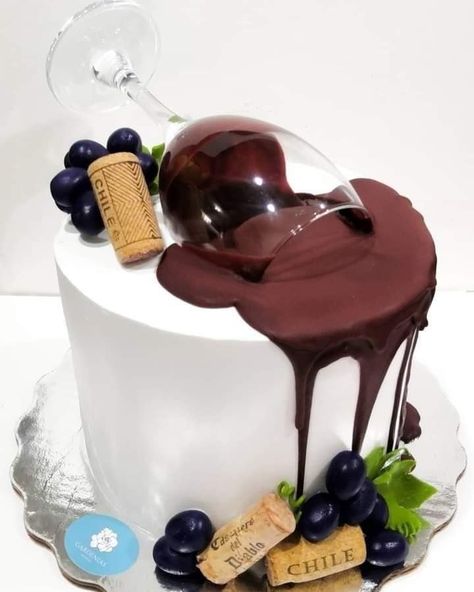 Cocktail Party Cake Design, Wine Bottle In Cake Ideas, Cake Wine Design, Wine Themed Cake, Wine Cake Ideas Birthday, Wine Cake Designs, Wine Birthday Cake, Wine Glass Cake, Wine Cake