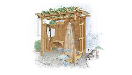 Outside Showers, Outdoor Shower Enclosure, Outdoor Shower Diy, Outdoor Bathroom Design, Outdoor Baths, Garden Shower, Outdoor Remodel, Outdoor Bath, Shower Enclosures