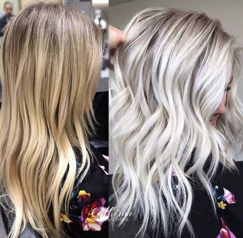 Kort Bob, Ice Blonde Hair, Platinum Blonde Hair Color, Blonde Locks, Icy Blonde Hair, Silver Blonde Hair, Ice Blonde, Shadow Root, Silver Blonde