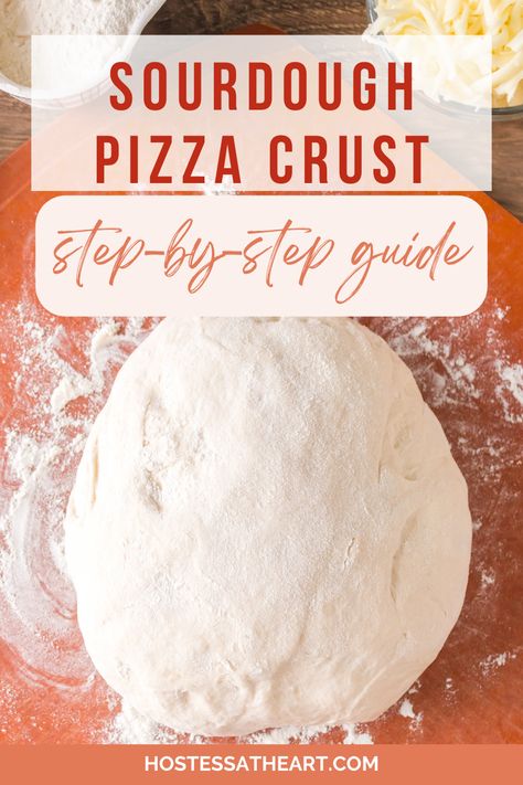 Our Sourdough Pizza Crust recipe with a step-by-step guide makes perfectly crispy on the outside and chewy on the inside pizza dough at home. Freeze Sourdough Pizza Dough, Sour Cream Pizza Dough, Sourdough Pizza Dough Quick, Quick Sourdough Pizza Crust, Sourdough Pizza Crust Quick, Pizza Sourdough Recipe, Quick Sourdough Pizza Dough, Sourdough Starter Pizza Dough, Pizza Dough Sourdough