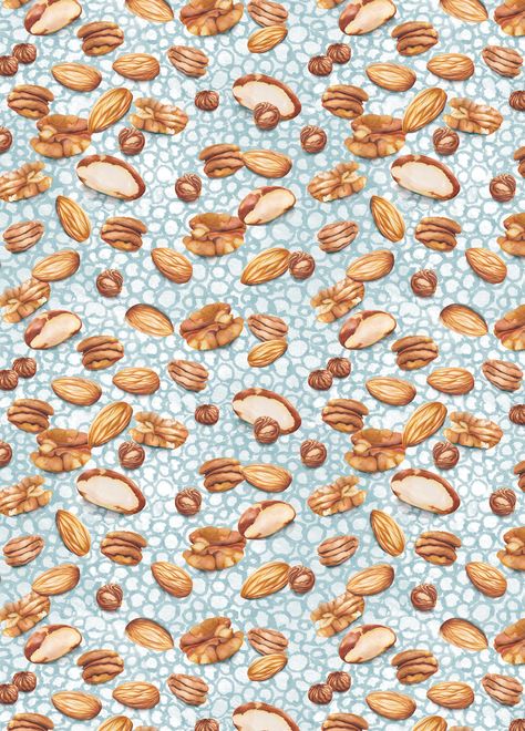 Nut Store, Exploration Art, Brazil Nuts, Ginger Nut, Photography Trends, Food Patterns, Nuts & Seeds, Food Illustration, Pattern Play