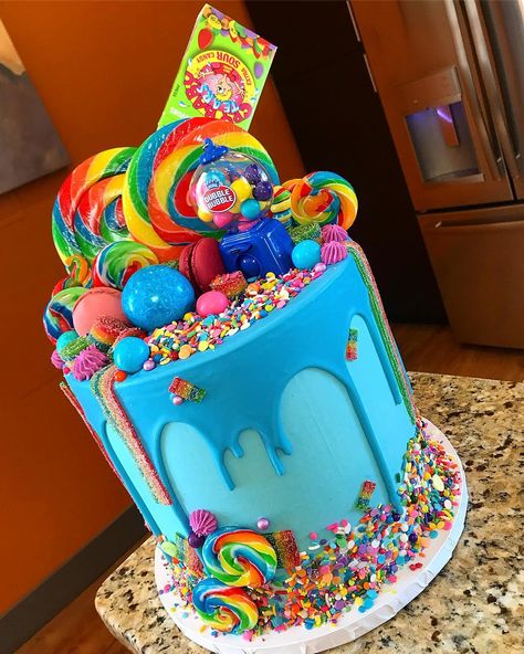 Candyland Theme Sweet 16, Instagram Themed Cake, Candy Birthday Theme Party, Lollipop Theme Cake, Dessert Theme Cake, Candy Land Cake Design, Candy Birthday Party Cake, Candyland Cake Design, Candy Cakes Ideas