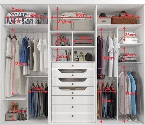 Cabnit Design Ideas, His And Hers Closet Layout, Clothes Closet Design, Wardrobe Internal, Wardrobe Internal Design, Closet Design Plans, Closet Planning, Walking Closet, Closet Design Layout