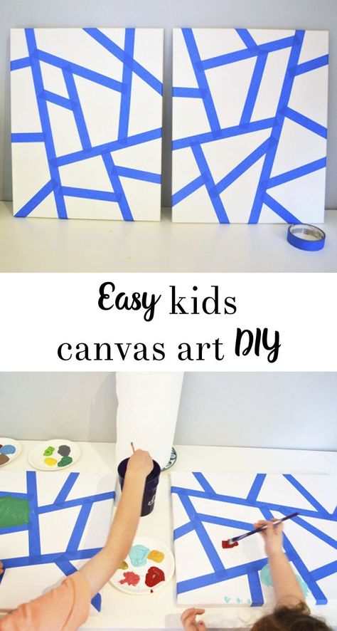 Easy Kids Art Projects, Canvas Art Diy, Theme Bapteme, Home Decor Paint, Diy Canvas Art Easy, Chalk Ideas, Paint Crafts, Kids Canvas Art, Easy Art For Kids