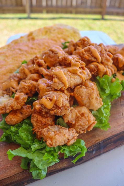 Extra Crispy Fried Alligator Po'boys Gator Bites Recipe, Alligator Recipes, Fried Alligator Recipe, Fried Alligator, Alligator Meat, Cajun Dishes, Nuggets Recipe, Creole Recipes, Cooking Art