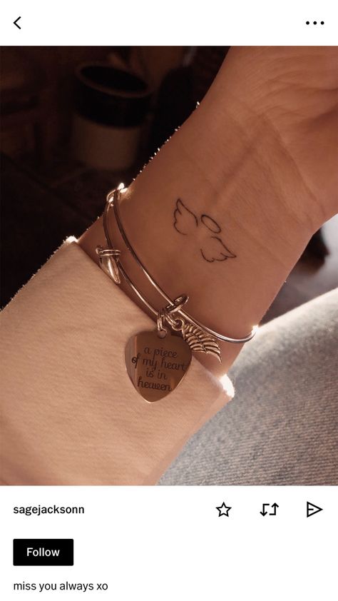 Wrist Tattoos For Lost Loved Ones, Tattoos Lost Loved Ones, Tattoo Ideas Lost Loved Ones, Tattoo Ideas For Lost Loved Ones, Tattoo Idea For Lost Loved One, Lost Baby Tattoo, Angel Wing Wrist Tattoo, Tattoos For Lost Loved Ones, Wanted Tattoo