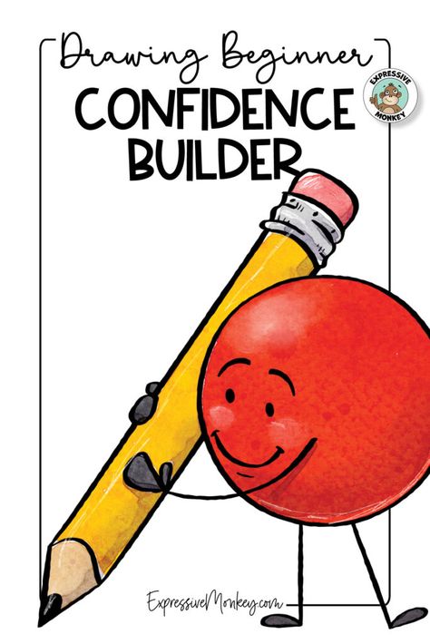 Drawing Beginner Confidence Builder - Red dot dude with an oversized pencil drawing a line Beginner Drawing Ideas, Drawing Beginners, Beginning Drawing, Art Lesson Ideas, Teach Drawing, Heart Lesson, Drawing Games For Kids, Beginner Drawing Lessons, Beginner Drawing