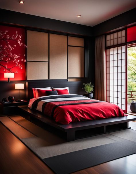 Embrace the serenity of Japanese design with this contemporary bedroom. Zen Elegance, Minimalist Aesthetics, clean lines and uncluttered spaces. Remember, the essence of a modern Japanese bedroom lies in simplicity, harmony, and a deep connection to nature. Japanese Zen Bedroom Ideas, Japan Inspired Bedroom, Japanese Bedroom Aesthetic, Asian Themed Bedroom, Modern Japanese Bedroom, Bedroom Zen, Zen Bedroom Ideas, Sleep Hypnosis, Fall Asleep Instantly