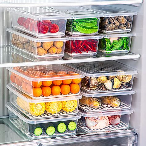 Fridge Storage Containers, Clear Fridge, Freezer Storage Containers, Classroom Wishlist, Refrigerator Organizer, Vegetable Bin, Fridge Organizer, Freezer Organization, Organizer Bins