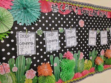 Bulletin Board Succulent, Llama And Cactus Classroom Theme, Cactus Themed Classroom, Cactus Bulletin Board Ideas, Desert Classroom Theme, Cactus Bulletin Board, Cactus Classroom Theme, Succulent Classroom, Cactus Classroom Decor