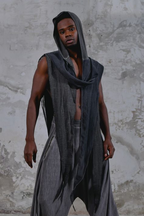 Future Clothes Concept, Hood Reference, Biblical Clothing, Ancient Future, Hooded Shawl, Gcse Textiles, Royalty Fashion, Goddess Gown, Man Outfit