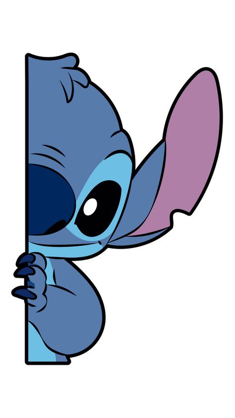 Look out - a blue alien is chasing you in our fanart Stitch Watching Sticker. He has a secret mission to spy on you and tell his boss your every move during the day. So be careful and don't do... Draw Mickey Mouse, Easy Steps To Draw, ملصق تحفيزي, Steps To Draw, ليلو وستيتش, Anime Decals, Blue Drawings, Lilo And Stitch Drawings, Stitch Drawing