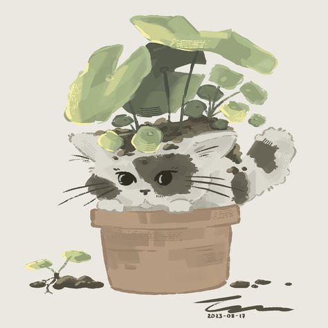 I did not have a lot of inspiration today, so I decided to draw a cat in a pot! Which is a combination of the things that I like to draw when bored, cats and plants. I have been trying to figure out my art style, which I have considered even harder when drawing digitally. But I downloaded and tried a few new brushes today, and I liked some of them. So at the end I am slowly getting there, and I think this piece is a bit closer to my imagination. I hope you like it :) Plant In A Pot Drawing, Plant Pot Drawing, Bucket Drawing, Hard Drawings, Draw When Bored, Draw A Cat, My Art Style, Cat Drawings, Lots Of Cats