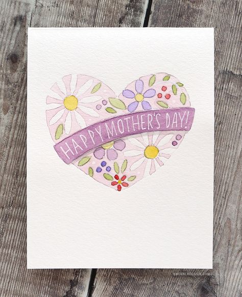 Mother’s Day Card With Flower, Good Mother’s Day Cards, Mother’s Day Cards Handmade Easy, Happy Mother’s Day Watercolor Card, Mother Days Card Ideas, Watercolour Mothers Day Cards Easy, Mother’s Day Card Drawing, Easy Watercolor Mothers Day Card, Mothers Day Cards Homemade Easy Diy