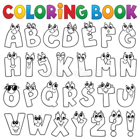 Alphabet For Coloring, Alphabet Clipart Letters Free Printable, Alphabet Cartoon Letters, Cartoon Alphabet Letters, Alphabet Letter Hunt, Letters Coloring Pages, Abc Cartoon, Alphabet Colouring, Abc Coloring Book