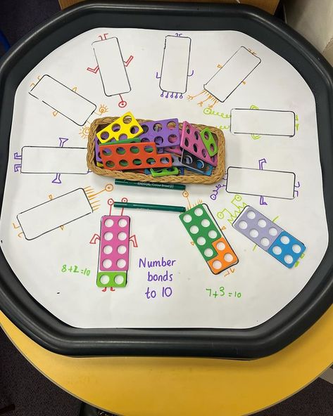 Maths ✨ Number bonds to 10 consolidation. Using @earlyyearsresources Mini tuff tray paper ✨ use code MAY10 for 10% off the paper 👌🏼 … | Instagram Maths Games Year 1, Eyfs Numeracy Activities, Tuff Tray Maths Year 1, Eyfs Maths Ideas, Numicon Tuff Tray Ideas, Number Bonds To 10 Tuff Tray, Number Bonds To 10 Eyfs, Numbers To 20 Tuff Tray, Number Bonds To 5 Eyfs Activities