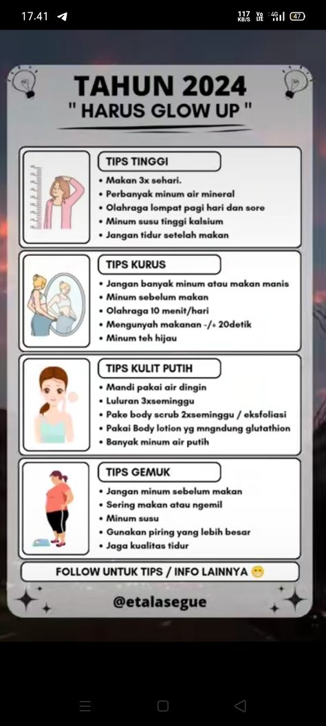 Tips Gemuk Sehat, Cara Glow Up, Tips Gemuk Badan, Tips Glow Up Dalam Seminggu, Glow Up Challenge Indonesia, Tips Putihkan Badan, Tips Gemuk, Cara Diet, Body Tutorial