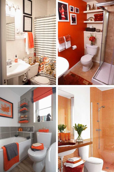 Orange bathroom decor