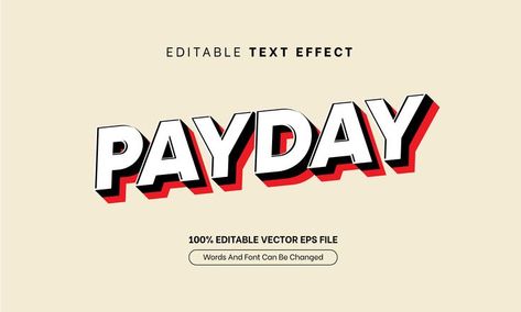 Payday Sale, Sale Banner, Text Effect, Font Style, Font Styles, Text Effects, Sale Event, Stock Vector, Tech Company Logos