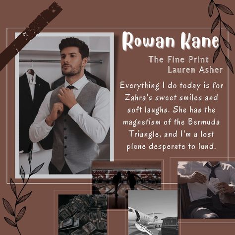 The Fine Print Book Fanart, Rowan Kane Fanart, The Kane Brothers, Final Offer Lauren Asher Fanart, Kane Brothers Lauren Asher, The Fine Print Characters, The Fine Print By Lauren Asher, Lauren Asher The Fine Print, Rowan Fine Print