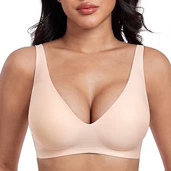 Uroagous Deep V Bras for Women No Underwire Seamless Bralettes for Women Plunge T Shirt Bra Softly Padded with Extender Fly Bra, Deep V Bra, Shirt Bra, Everyday Bra, T Shirt Bra, Deep V Neck, Deep V, Bralette, The Selection