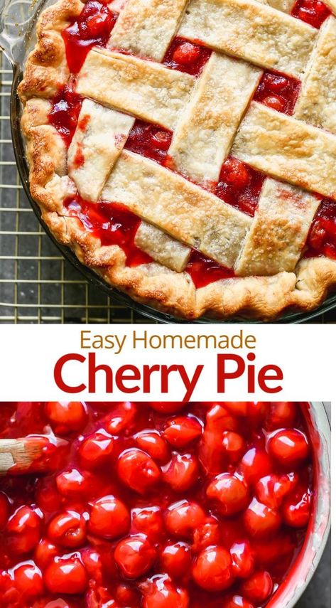 Cherry Pie Filling Recipes Easy, Fresh Cherry Pie Recipe, Cherry Pie Filling Recipe, Homemade Cherry Pie Filling, Fresh Cherry Pie, Homemade Cherry Pie, Cherry Pie Filling Recipes, Homemade Cherry Pies, Cherry Pie Recipe