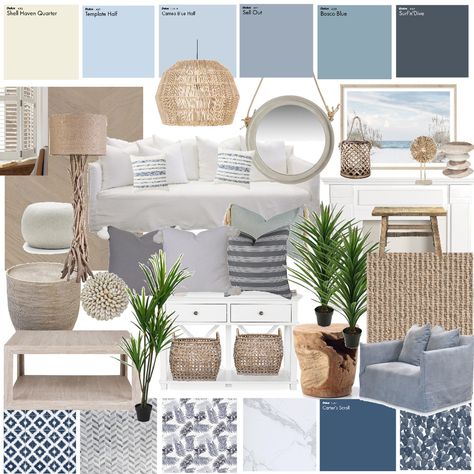 Monochrome Coastal Interior, Beach Hamptons Interior Design, Hamptons Decor Coastal Style, Hamptons Design Interiors, Costal Hampton Style, Luxury Costal Interior, Grey And Blue Coastal Bedroom, New Hamptons Style Interior Design, Hampton Style Interior Design