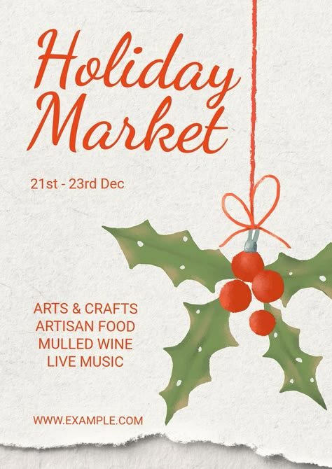 Holiday market poster template, editable text and design | premium image by rawpixel.com / jingpixar Market Poster, New Year Design, New Year Designs, Holiday Market, Christmas Poster, Festival Posters, All About Christmas, Game Ideas, Best Templates