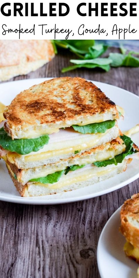 Turkey Gouda Apple Sandwich, Turkey Gouda Sandwich, Turkey Grilled Cheese Sandwich, Gouda Sandwich, Turkey Cheese Sandwich, Apple Grilled Cheese, Smoked Turkey Sandwich, Sandwich Wraps Recipes, Wraps Recipes