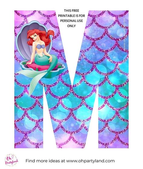 Little mermaid alphabet free printable #mermaid #freeprintable #thelittlemermaid Mermaid Alphabet, Mermaid Printables, The Little Mermaid Party, Abc Disney, Little Mermaid Cakes, Mermaid Birthday Party Decorations, Happy Birthday Printable, Mermaid Theme Party