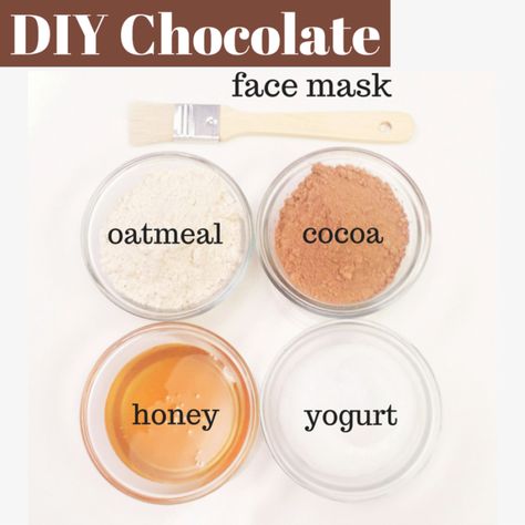 Acne Face Mask Recipe, Diy Acne Mask, Dry Skin Diy, Chocolate Face Mask, Diy Face Scrub, Mask For Dry Skin, Natural Spa, Acne Face Mask, Diy Chocolate