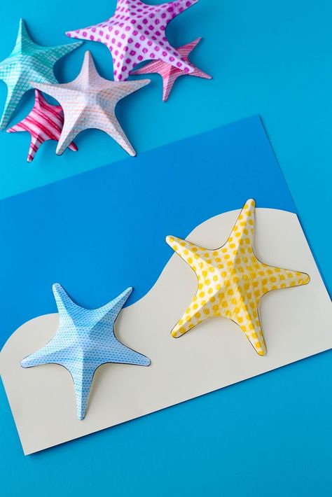 Summer is the perfect season for creating ocean-themed art. In this post, learn how to make easy Starfish Texture Art with kids. Starfish Craft, Starfish Colors, Scuba Vbs, Paper Cup Crafts, Starfish Art, Insect Crafts, Stella Marina, Fish Crafts, Ocean Crafts