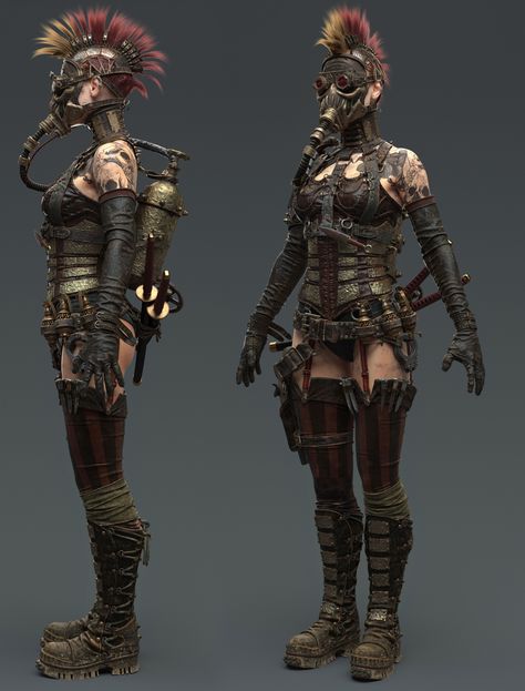 Apocalypse Clothing, Steampunk Character, Wasteland Warrior, Apocalypse Character, Post Apocalyptic Costume, Concept Drawing, Wasteland Weekend, Apocalypse World, Post Apocalyptic Art