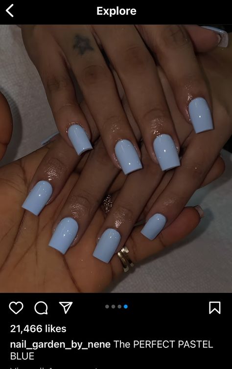 Baby Blue Short Square Nails, All Blue Nails, Plain Acrylic Nails, Motocross Photography, Opi Gel Nails, Acrylic Toe Nails, Sassy Nails, Claw Nails, Ombre Acrylic Nails