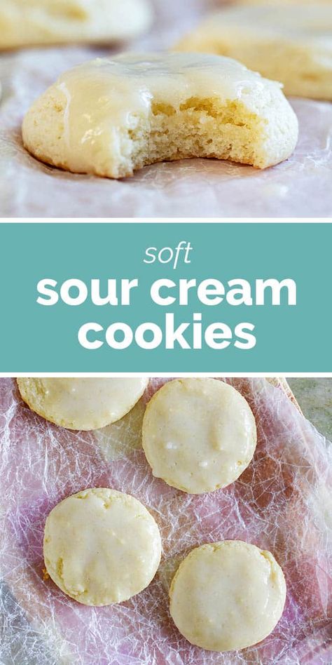 Custard Cream Cookies, Cookie Exchange Recipes Easy, Drop Sugar Cookies, Sour Cream Cookies, Breakfast Recipes Sweet, Favorite Cookie Recipe, Easy Sugar Cookies, Soft Sugar Cookies, Sweet Recipes Desserts