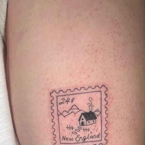 TankGurl on Instagram: "New England #stamp #newengland #fineline" England Tattoo, Noah Kahan, The Glow Up, New England Travel, Old School Tattoo, Travel Tattoo, Deathly Hallows Tattoo, Black And Grey Tattoos, Life Tattoos