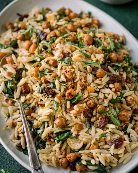 Chick Pea Orzo Salad, Lemony Orzo Pasta Salad, Broccoli Orzo Salad, Lentil Orzo Salad, Spring Orzo Pasta Salad, Orzo Salad Lemon, Salad For Big Group, Pasta Salad Recipes Orzo, Winter Orzo Salad