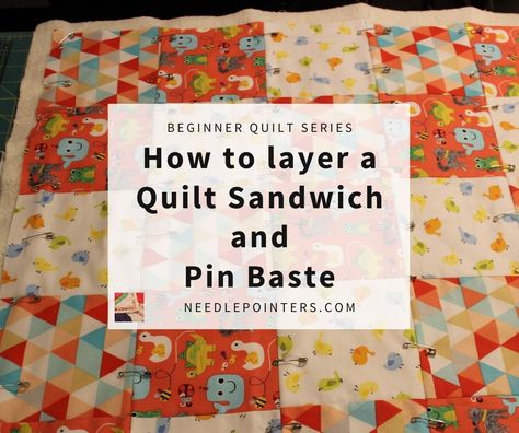 This video in our learn to quilt series shows how to layer and pin baste the quilt. This prepares the quilt for machine quilting the layers together. How To Put Backing On A Quilt, How To Put Quilt Layers Together, How To Put A Quilt Together, Modern Quilt Ideas, Quilters Knot, Beginners Quilting, Learn To Quilt, Basting A Quilt, Machine Quilting Tutorial