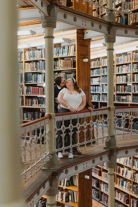 Moody Indoor Engagement Photos in Linderman Library | Philadelphia Wedding Photographer | We got some cozy library engagement pictures shots among the endless rows of books, capturing the couple's playful and romantic sides. Get inspired by moody engagement photos romantic, candid engagement photos, playful engagement photos and modern engagement backdrop. Book Katarina to capture your Philadelphia engagement photos or Philadelphia wedding at katarinacelinephotography.com! Philadelphia Photo Ideas, Capital Building Engagement Pictures, College Campus Engagement Photos, Board Game Engagement Photos, Library Engagement Pictures, Playful Engagement Photos, Library Engagement Photos, Philadelphia Engagement Photos, Moody Engagement Photos