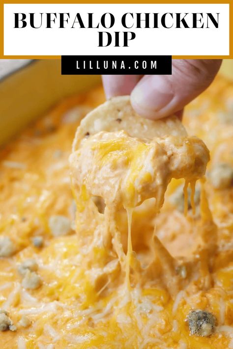 This dip has all the flavor of buffalo wings in a creamy, simple dip! Easy buffalo chicken dip is perfect for parties and get-togethers. #buffalochickendip #buffalochicken #dip #chicken #appetizer Rotisserie Buffalo Chicken Dip, The Best Buffalo Chicken Dip, Best Buffalo Chicken Dip, Healthy Buffalo Chicken Dip, Buffalo Chicken Dip Crock Pot, Crockpot Buffalo Chicken, Chicken Dip Recipe, Buffalo Chicken Dip Recipe, Buffalo Wing