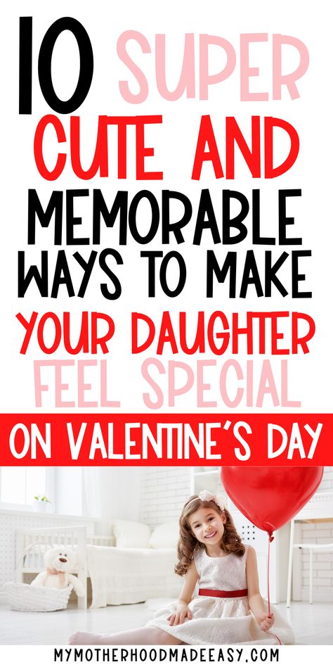 These 10 ways to show your daughter how much you care about her this Valentine's Day will make for some seriously meaningful memories. You will learn more about cute valentines day ideas with your daughter, Valentines day activities to do with your daughter, valentines day crafts, mommy daughter dates, and valentines day food. All of these ways will surely make valentines day with your daughter special for the both of you! Valentine’s Day Gift For Daughter, Happy Valentine's Day Daughter, What Is Valentine, Mommy Daughter Dates, Valentine Gift For Daughter, Cute Valentines Day Ideas, Valentines Date Ideas, Valentines Day Crafts, Valentine Notes