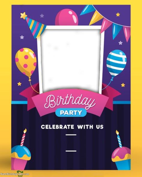 Edit Custom Birthday Invitation Card Birthday Invition Card, Editable Birthday Cards Free, Happy Birthday Invitation Card Template, Birthday Invitation Card Kids Boys, Birthday Invitation Card Background, Bday Invitation Cards, Birthday Invitation Template Free Editable, Birthday Invitation Card Online, Bday Invitation Card