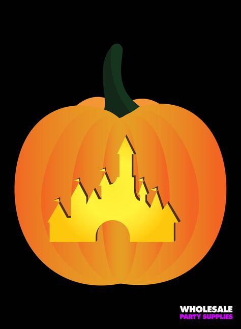 Disney Castle Pumpkin Carving, Pumpkin Carving Princess, Easy Pumpkin Carving Ideas Disney, Castle Pumpkin Carving, Family Activity For Kids, Pumpkin Carving Disney Stencils, Disney Pumpkin Stencils, Castle Pumpkin, Pumpkin Carving Stencil