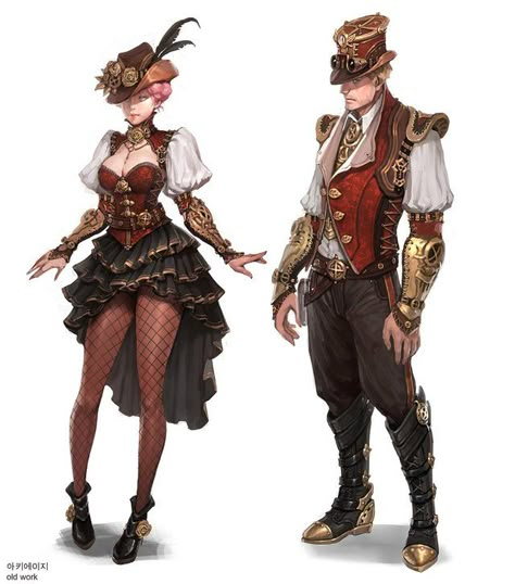 Steampunk Design by Q Peng (r/ImaginaryFashion) : ImaginarySteampunk Steampunk Clothing Diy, Steampunk Outfits Women, Steampunk Drawing, Moda Steampunk, Steampunk Character, Steampunk Characters, 3d Karakter, Mode Steampunk, Steampunk Artwork