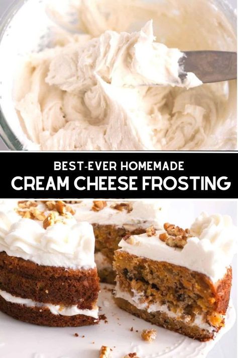 Easy Homemade Cream Cheese Frosting Mascarpone Cream Cheese Frosting, Cream Cheese Cake Frosting, Light Cream Cheese Frosting, Best Cream Cheese Frosting Recipe, The Best Cream Cheese Frosting, Best Cream Cheese Frosting, Homemade Cream Cheese Frosting, Cream Cheese Butter, Vanilla Cream Cheese Frosting