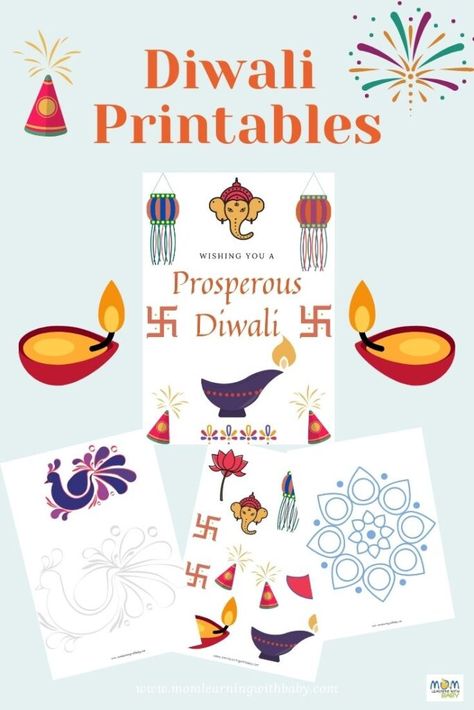 How to celebrate Diwali at home with kids? Free Printables – Mom Learning With Baby Diwali Free Printables, Happy Diwali Cards, Diwali For Kids, Diwali Ideas, Diwali Activities, Diwali Cards, Home With Kids, Indian Designs, Rangoli Colours