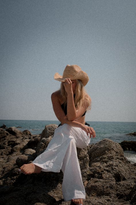 Coastal cowgirl, beach aesthetic, beach vibes, Coastal cowgirl aesthetic, cowgirl, boho style, bougie vacay, cowboy hat, cowboy boots, summer pictures, summar poses, beach poses, beach cowgirl, white linen pants, beach outfits, amalfi coast outfits, european summer, tropical summer aesthetic, summer '23 fashion, beach poses, coastal granddaughter, cowgirl outfits, country aesthetic, cowboy hat outfit, summer aesthetic, outer banks, beach pants, beach coverup, parachute pants Coastal Cowgirl Photoshoot, Coastal Cowboy Aesthetic, Tropical Summer Aesthetic, Aesthetic Cowboy Hat, Cowboy Boots Summer, Linen Pants Beach, Cowboy Hat Outfit, Coastal Cowgirl Outfit, Amalfi Coast Outfits